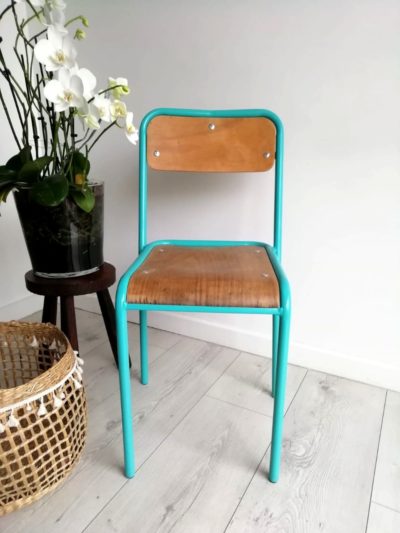chaise vintage bleu
